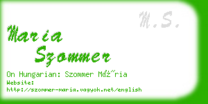 maria szommer business card